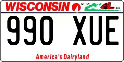 WI license plate 990XUE