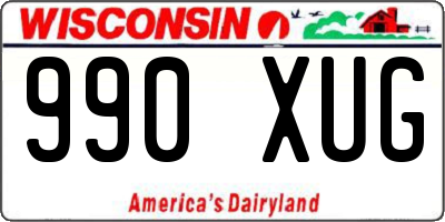 WI license plate 990XUG