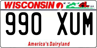 WI license plate 990XUM