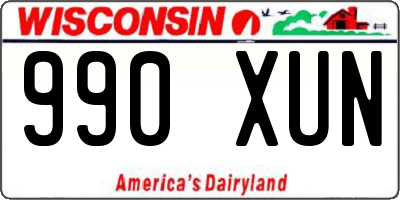 WI license plate 990XUN