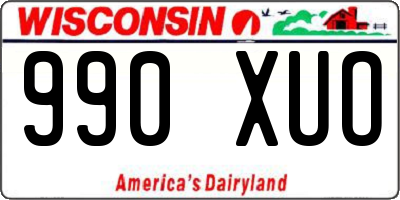 WI license plate 990XUO