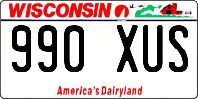 WI license plate 990XUS