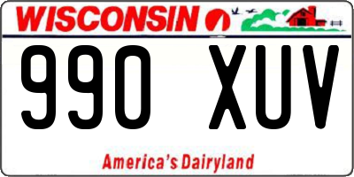 WI license plate 990XUV