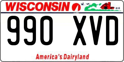WI license plate 990XVD