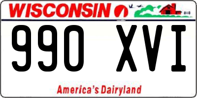 WI license plate 990XVI