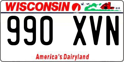 WI license plate 990XVN