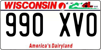 WI license plate 990XVO