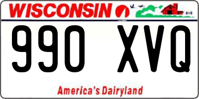 WI license plate 990XVQ
