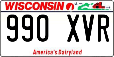 WI license plate 990XVR
