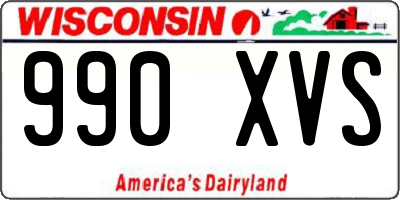 WI license plate 990XVS