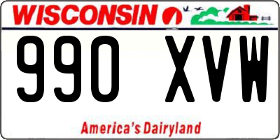 WI license plate 990XVW