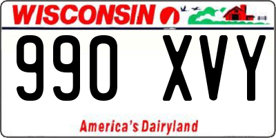 WI license plate 990XVY