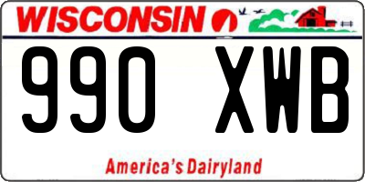 WI license plate 990XWB