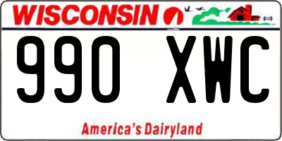 WI license plate 990XWC