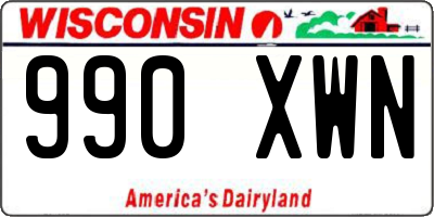 WI license plate 990XWN