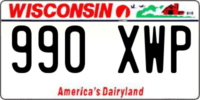 WI license plate 990XWP
