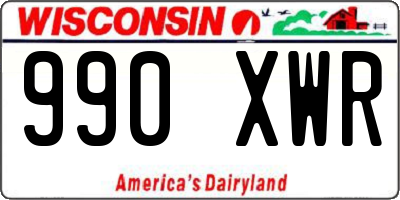 WI license plate 990XWR