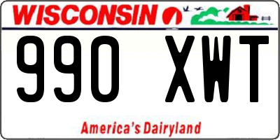 WI license plate 990XWT