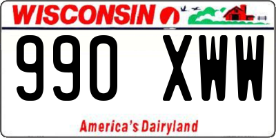 WI license plate 990XWW