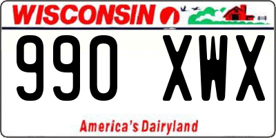 WI license plate 990XWX