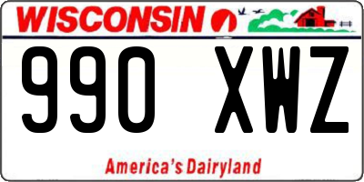 WI license plate 990XWZ