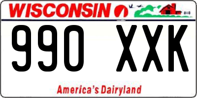 WI license plate 990XXK