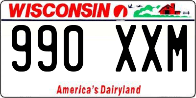 WI license plate 990XXM