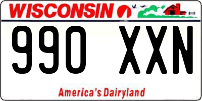 WI license plate 990XXN