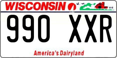 WI license plate 990XXR