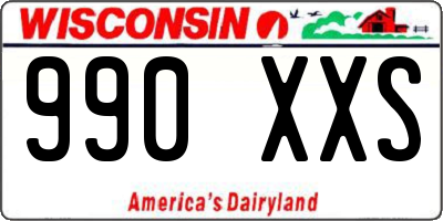 WI license plate 990XXS