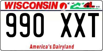 WI license plate 990XXT