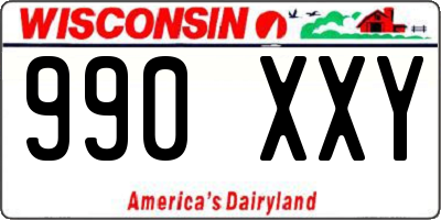 WI license plate 990XXY