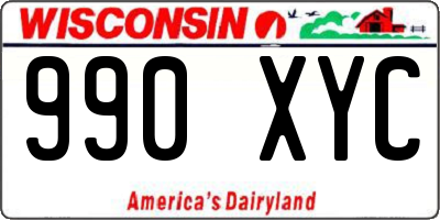 WI license plate 990XYC