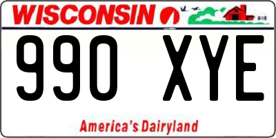 WI license plate 990XYE