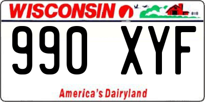 WI license plate 990XYF