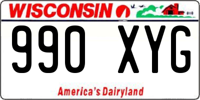 WI license plate 990XYG
