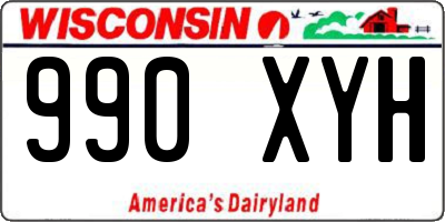 WI license plate 990XYH