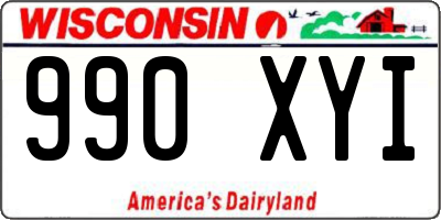 WI license plate 990XYI