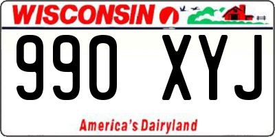 WI license plate 990XYJ