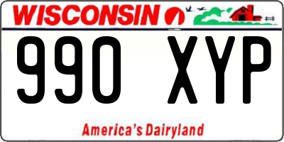 WI license plate 990XYP
