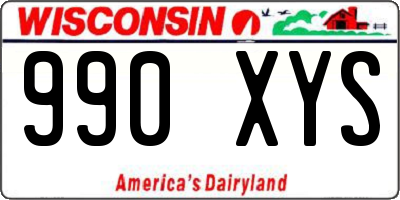 WI license plate 990XYS