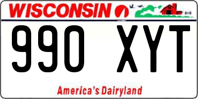 WI license plate 990XYT