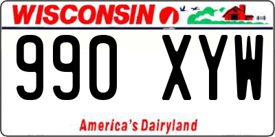 WI license plate 990XYW