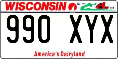 WI license plate 990XYX