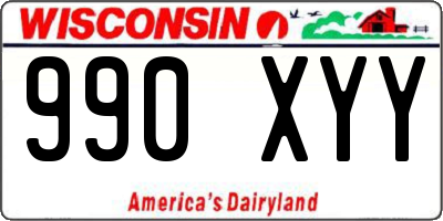 WI license plate 990XYY