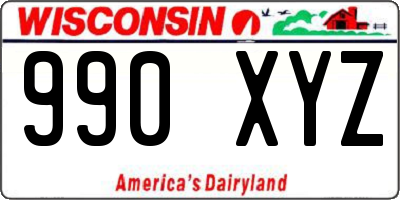 WI license plate 990XYZ
