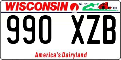 WI license plate 990XZB