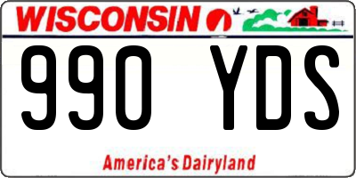 WI license plate 990YDS