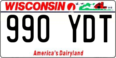 WI license plate 990YDT
