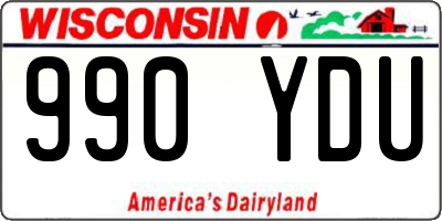 WI license plate 990YDU